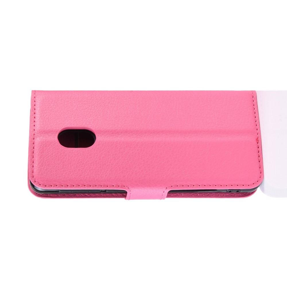 Флип чехол книжка с кошельком подставкой отделениями для карт и магнитной застежкой для Alcatel 1C 2019 Розовый