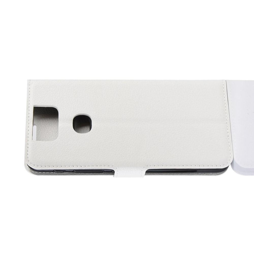 Флип чехол книжка с кошельком подставкой отделениями для карт и магнитной застежкой для Asus Zenfone 6 ZS630KL Белый