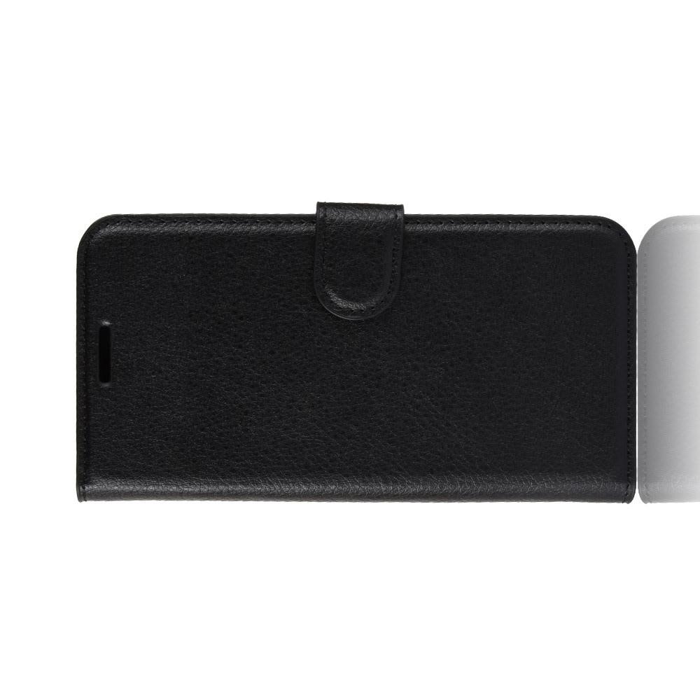 Флип чехол книжка с кошельком подставкой отделениями для карт и магнитной застежкой для Asus Zenfone 6 ZS630KL Черный