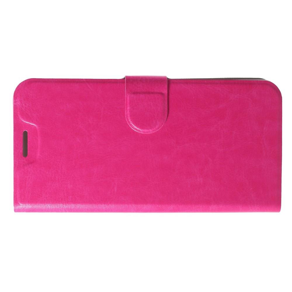 Флип чехол книжка с кошельком подставкой отделениями для карт и магнитной застежкой для Asus Zenfone Max Pro M1 ZB602KL Розовый