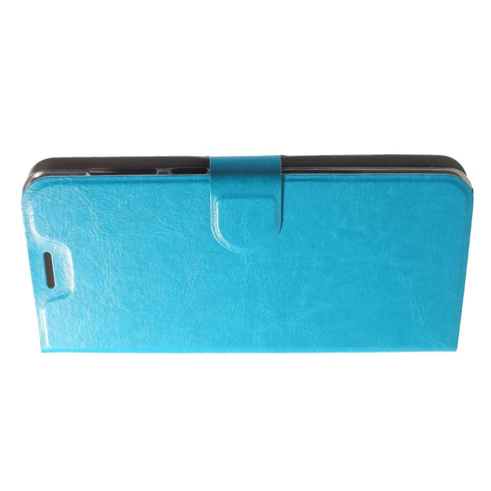 Флип чехол книжка с кошельком подставкой отделениями для карт и магнитной застежкой для Asus Zenfone Max Pro M1 ZB602KL Голубой