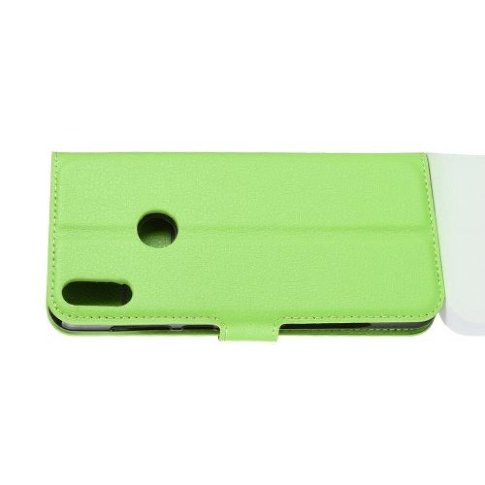 Боковая Чехол Книжка Кошелек с Футляром для Карт и Застежкой Магнитом для Asus Zenfone Max Pro M1 ZB602KL Зеленый