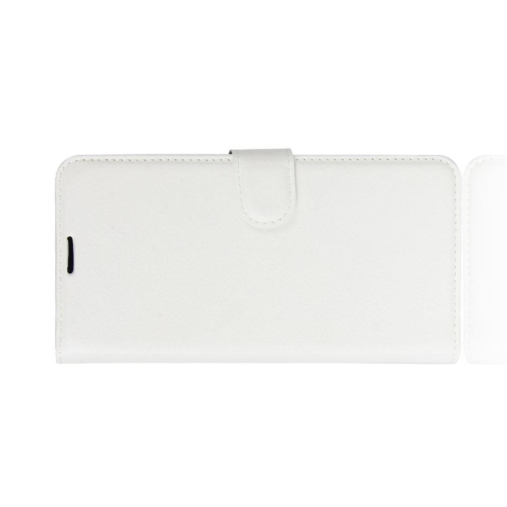 Флип чехол книжка с кошельком подставкой отделениями для карт и магнитной застежкой для Asus Zenfone Max Pro M2 ZB631KL Белый