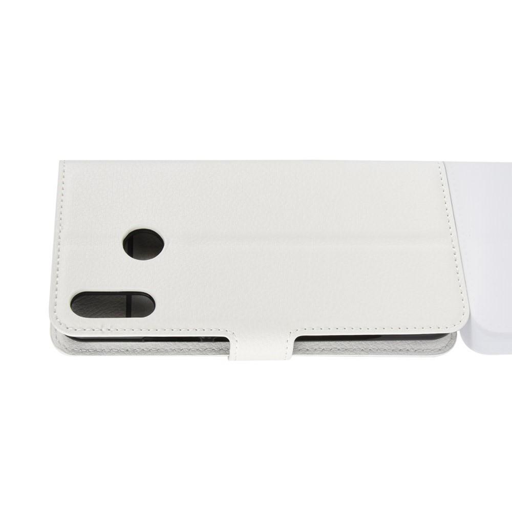 Флип чехол книжка с кошельком подставкой отделениями для карт и магнитной застежкой для Asus Zenfone Max Pro M2 ZB631KL Белый