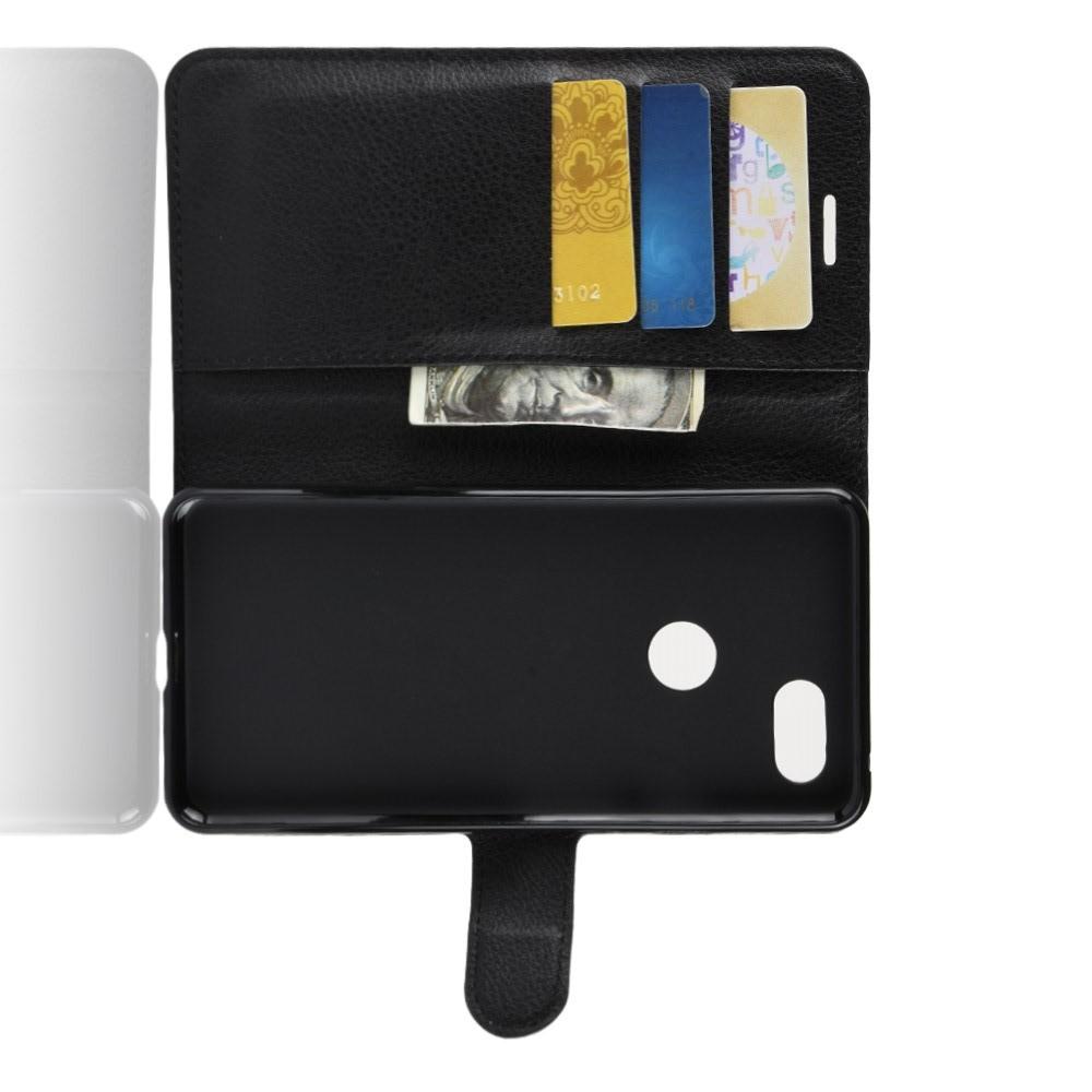 Флип чехол книжка с кошельком подставкой отделениями для карт и магнитной застежкой для Google Pixel 3 XL Черный