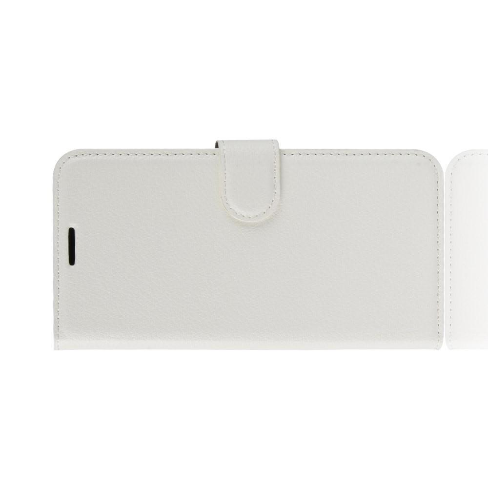 Флип чехол книжка с кошельком подставкой отделениями для карт и магнитной застежкой для Huawei Honor 10 Белый