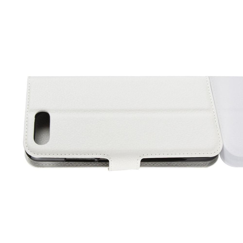 Флип чехол книжка с кошельком подставкой отделениями для карт и магнитной застежкой для Huawei Honor 10 Белый