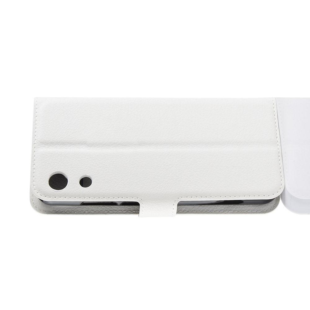 Флип чехол книжка с кошельком подставкой отделениями для карт и магнитной застежкой для Huawei Honor 8A Белый
