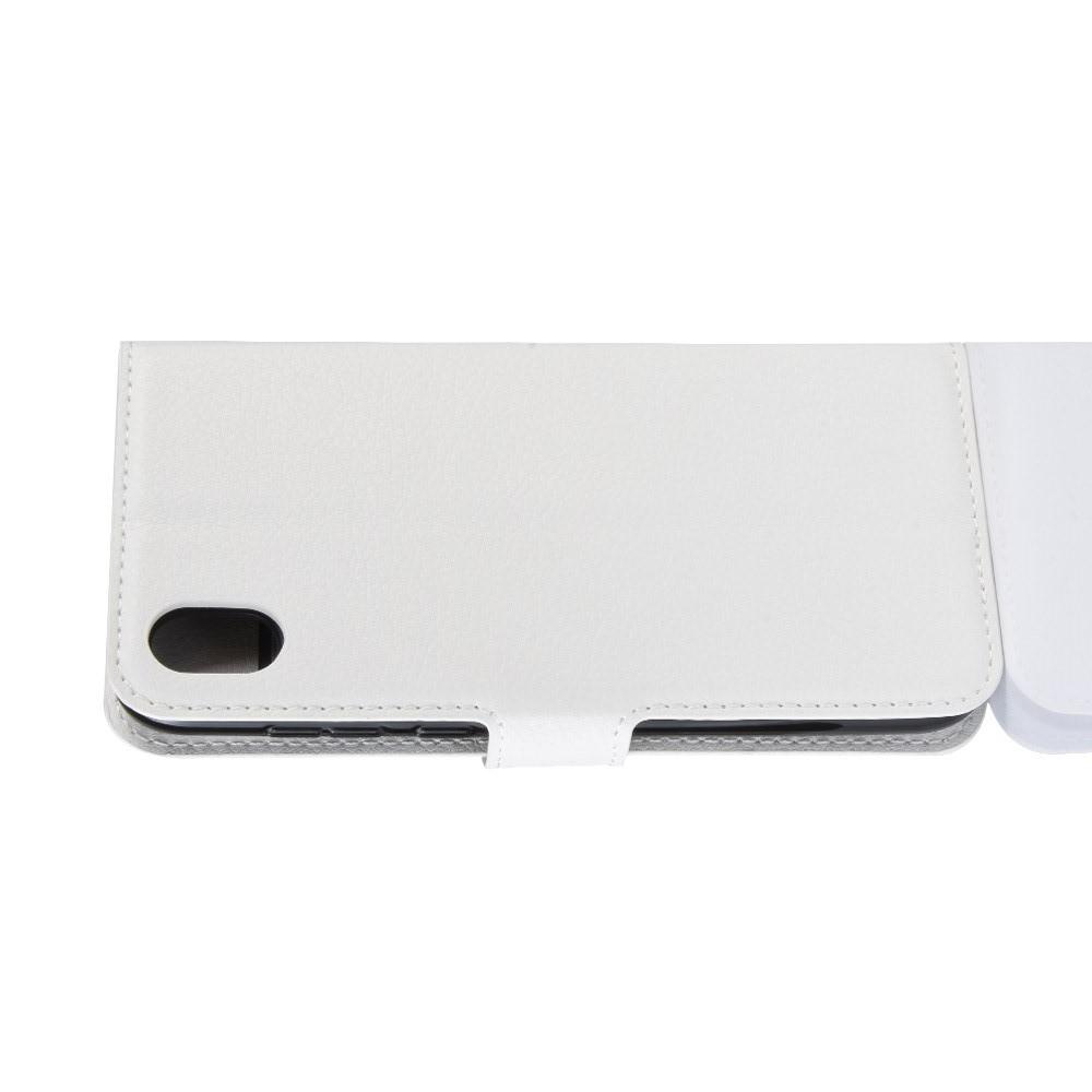 Флип чехол книжка с кошельком подставкой отделениями для карт и магнитной застежкой для Huawei Honor 8S / Y5 2019 Белый
