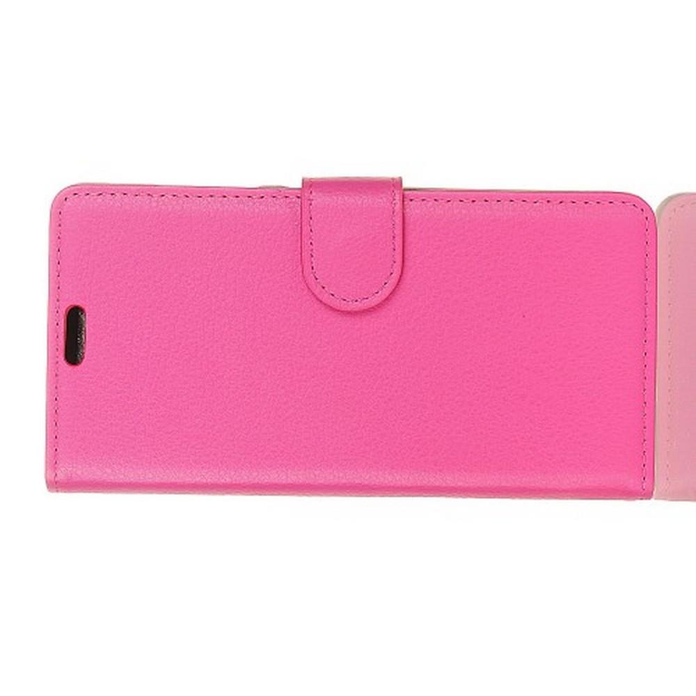 Флип чехол книжка с кошельком подставкой отделениями для карт и магнитной застежкой для Huawei Honor View 20 (V20) Розовый