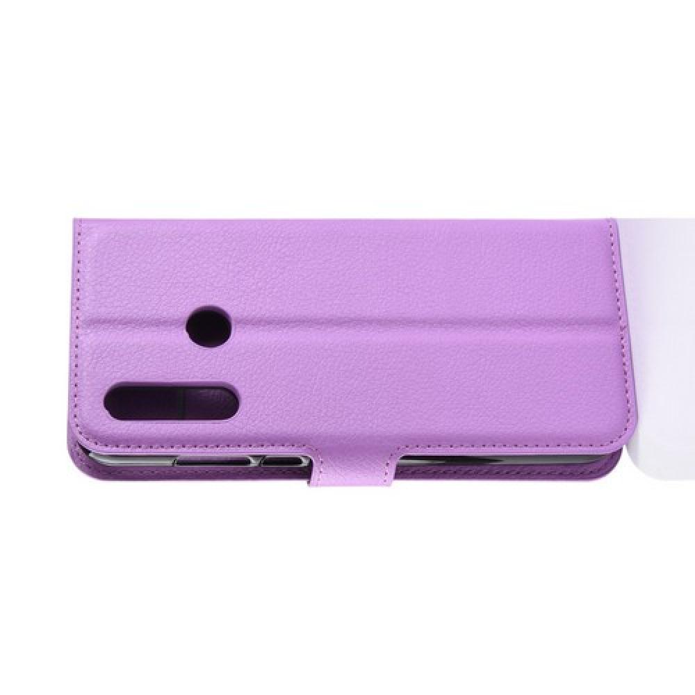 Флип чехол книжка с кошельком подставкой отделениями для карт и магнитной застежкой для Huawei Nova 4 Фиолетовый