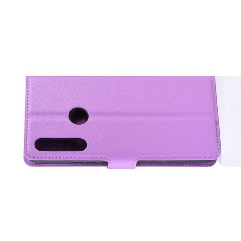 Флип чехол книжка с кошельком подставкой отделениями для карт и магнитной застежкой для Huawei P Smart Z Фиолетовый