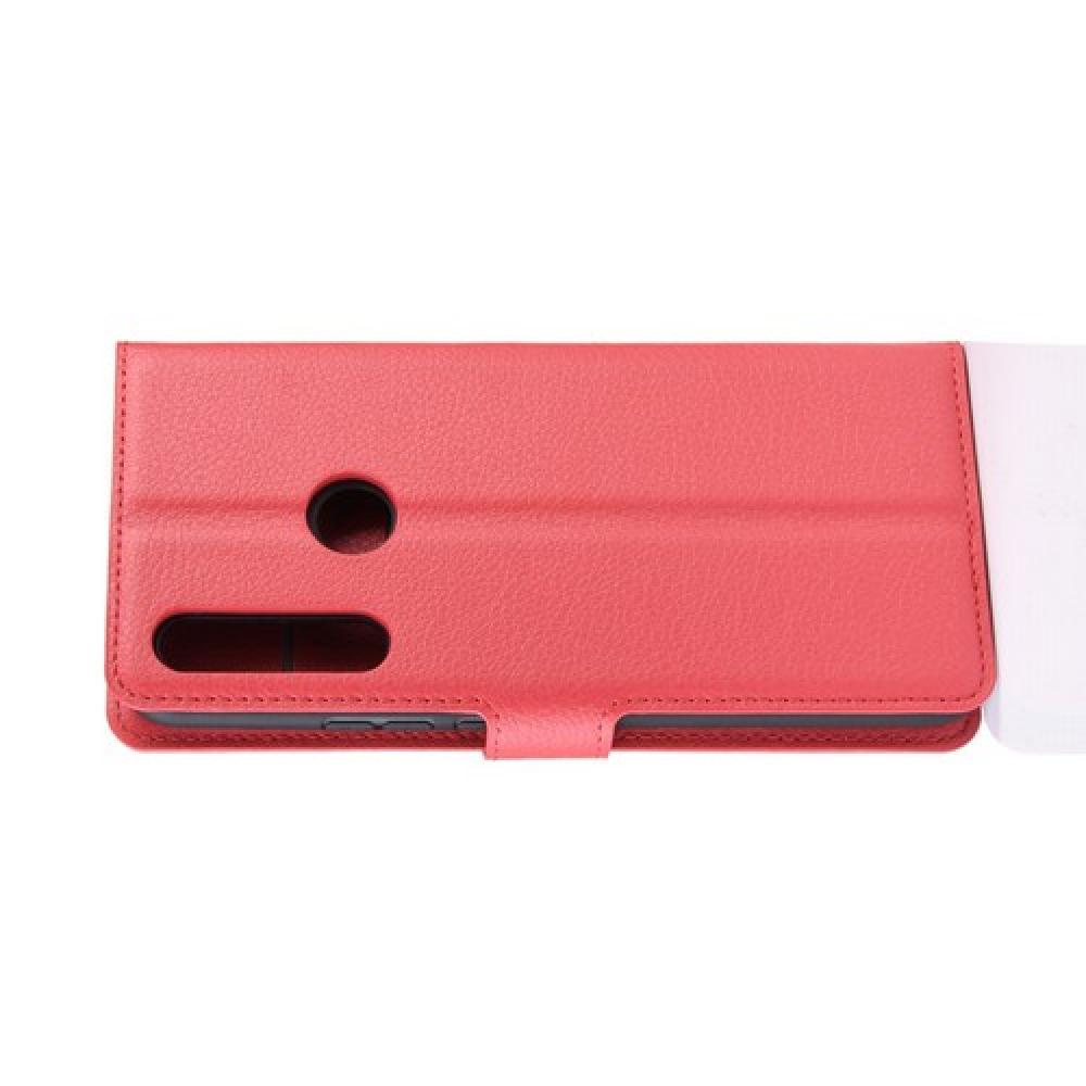 Флип чехол книжка с кошельком подставкой отделениями для карт и магнитной застежкой для Huawei P Smart Z Красный
