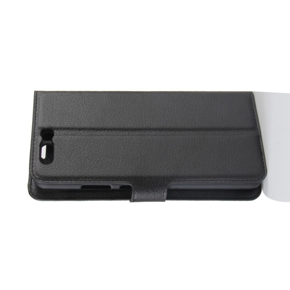 Флип чехол книжка с кошельком подставкой отделениями для карт и магнитной застежкой для Huawei P10 Plus Черный