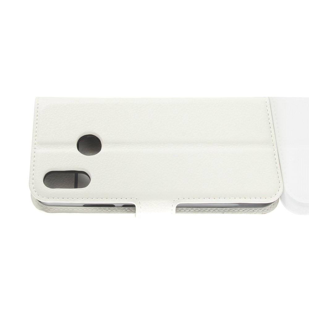 Флип чехол книжка с кошельком подставкой отделениями для карт и магнитной застежкой для Huawei P20 lite Белый