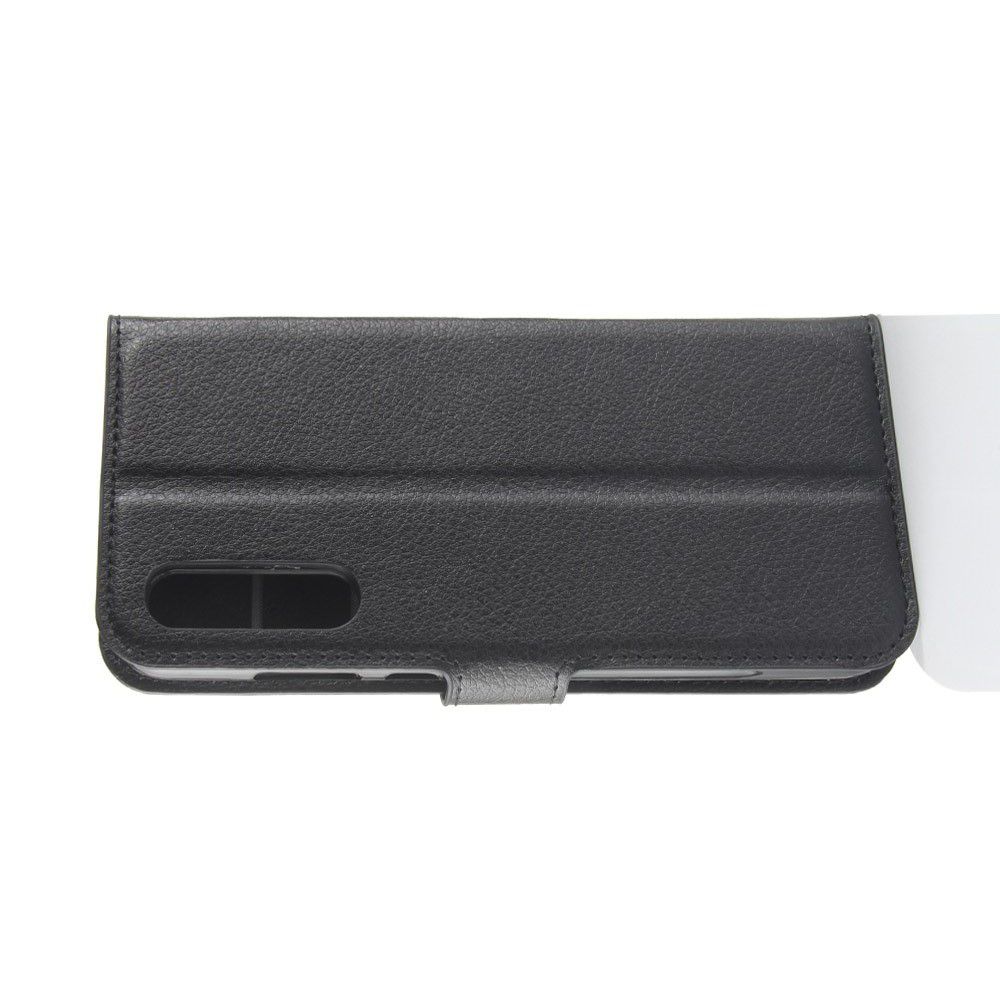 Флип чехол книжка с кошельком подставкой отделениями для карт и магнитной застежкой для Huawei P20 Pro Черный