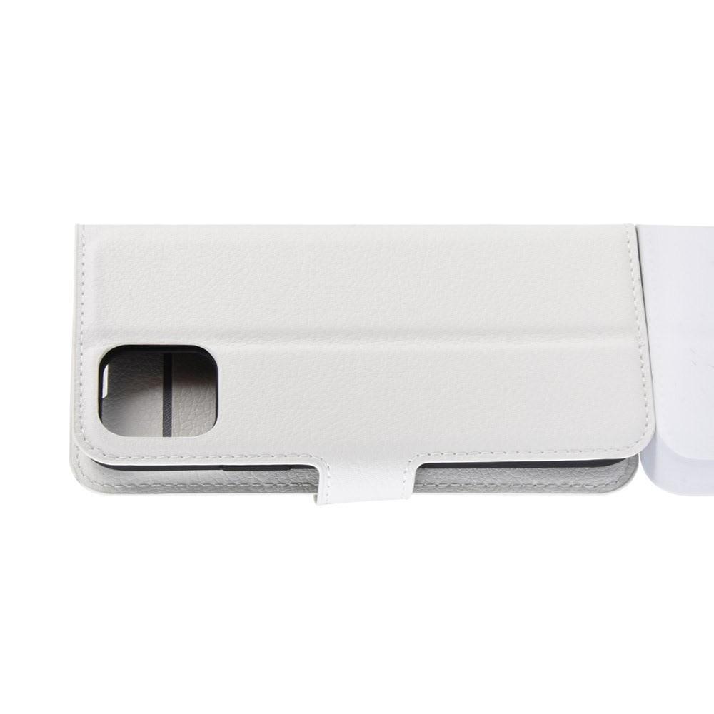 Флип чехол книжка с кошельком подставкой отделениями для карт и магнитной застежкой для iPhone 11 Белый