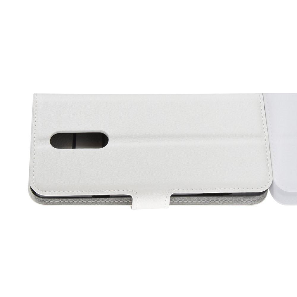 Флип чехол книжка с кошельком подставкой отделениями для карт и магнитной застежкой для LG G7 Fit Белый