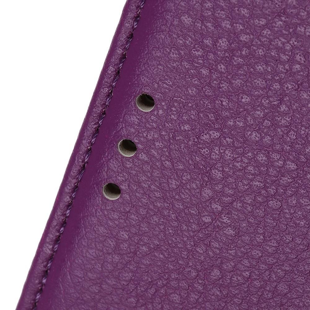 Флип чехол книжка с кошельком подставкой отделениями для карт и магнитной застежкой для LG G8s ThinQ Фиолетовый