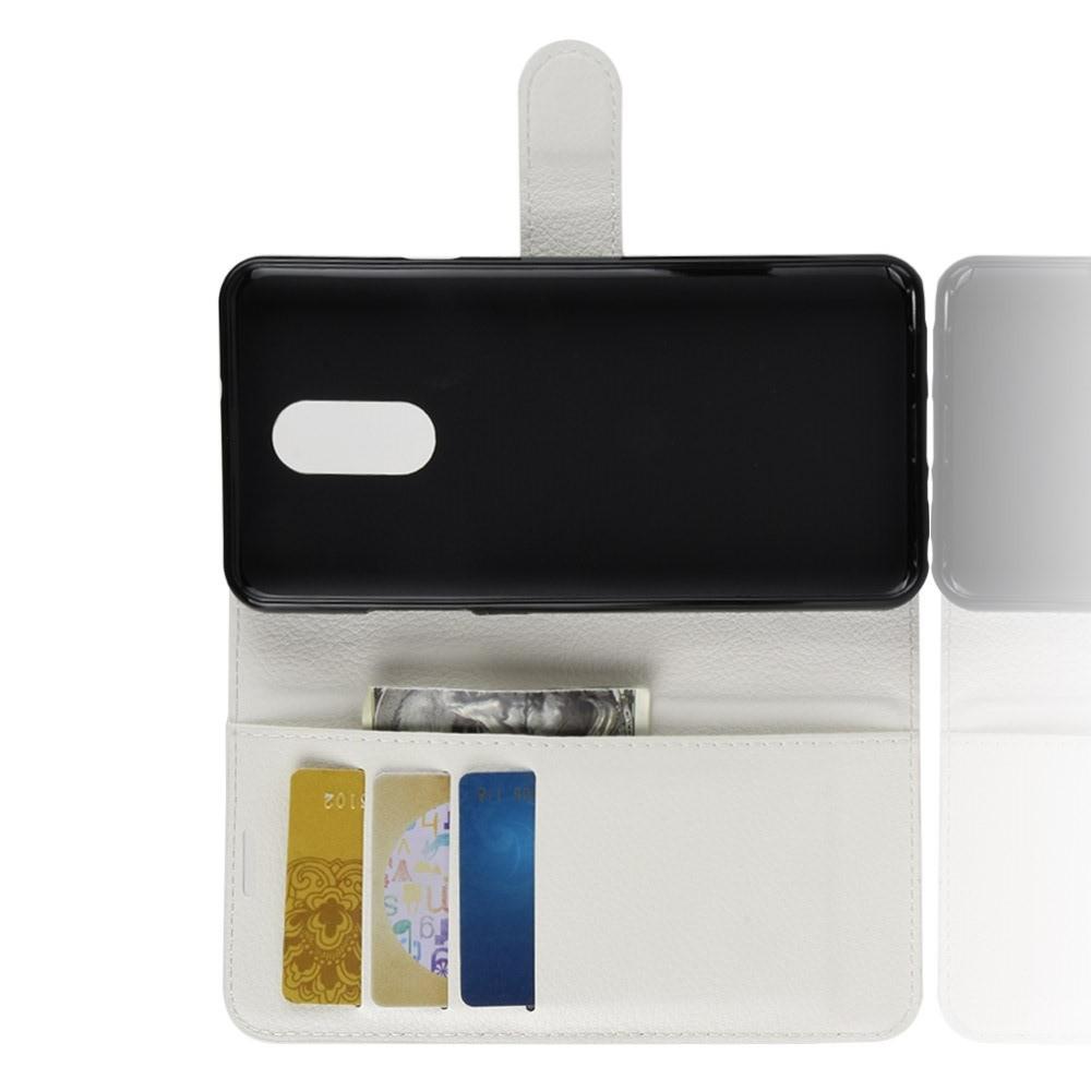 Флип чехол книжка с кошельком подставкой отделениями для карт и магнитной застежкой для LG Q Stylus+ Белый