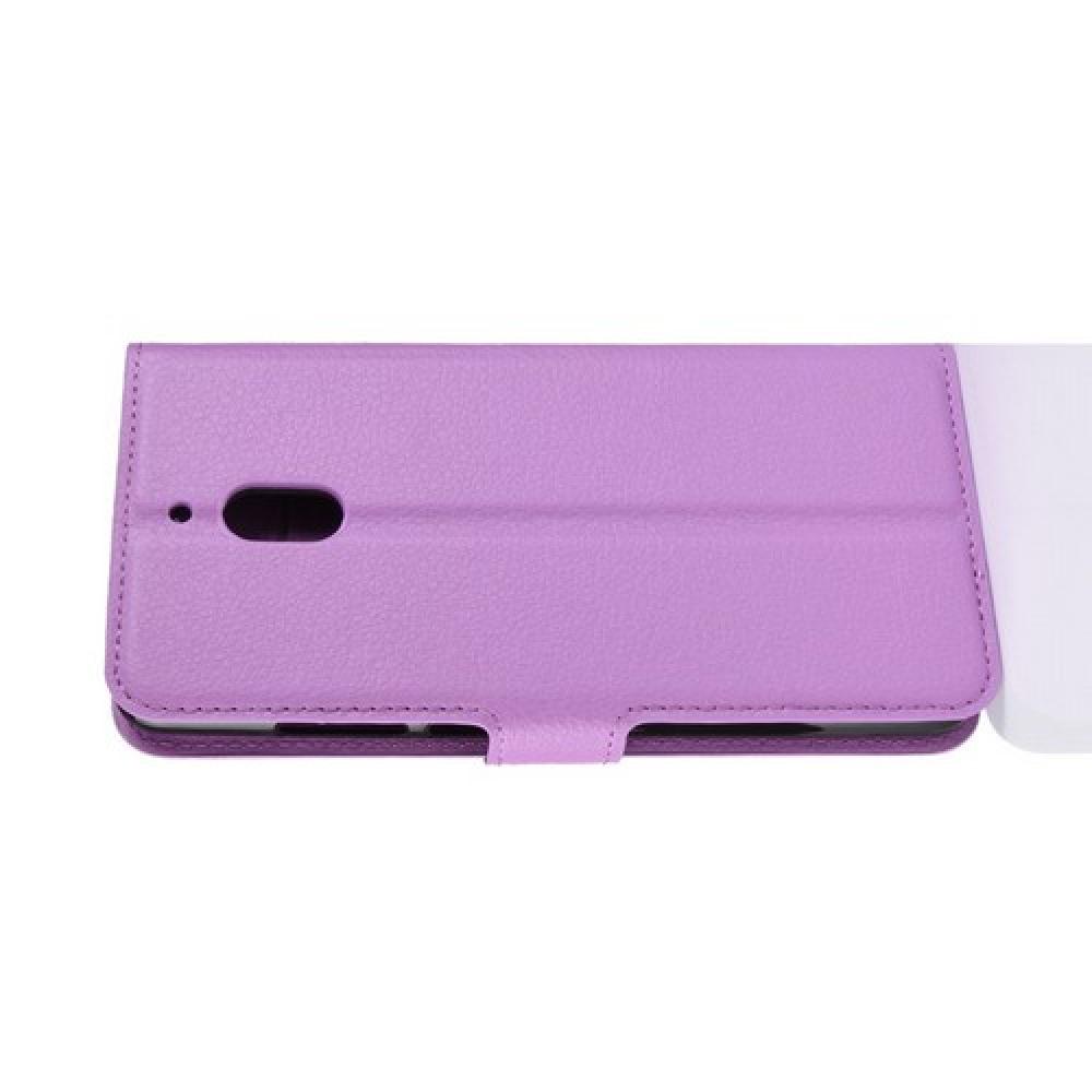 Флип чехол книжка с кошельком подставкой отделениями для карт и магнитной застежкой для Nokia 2.1 2018 Фиолетовый