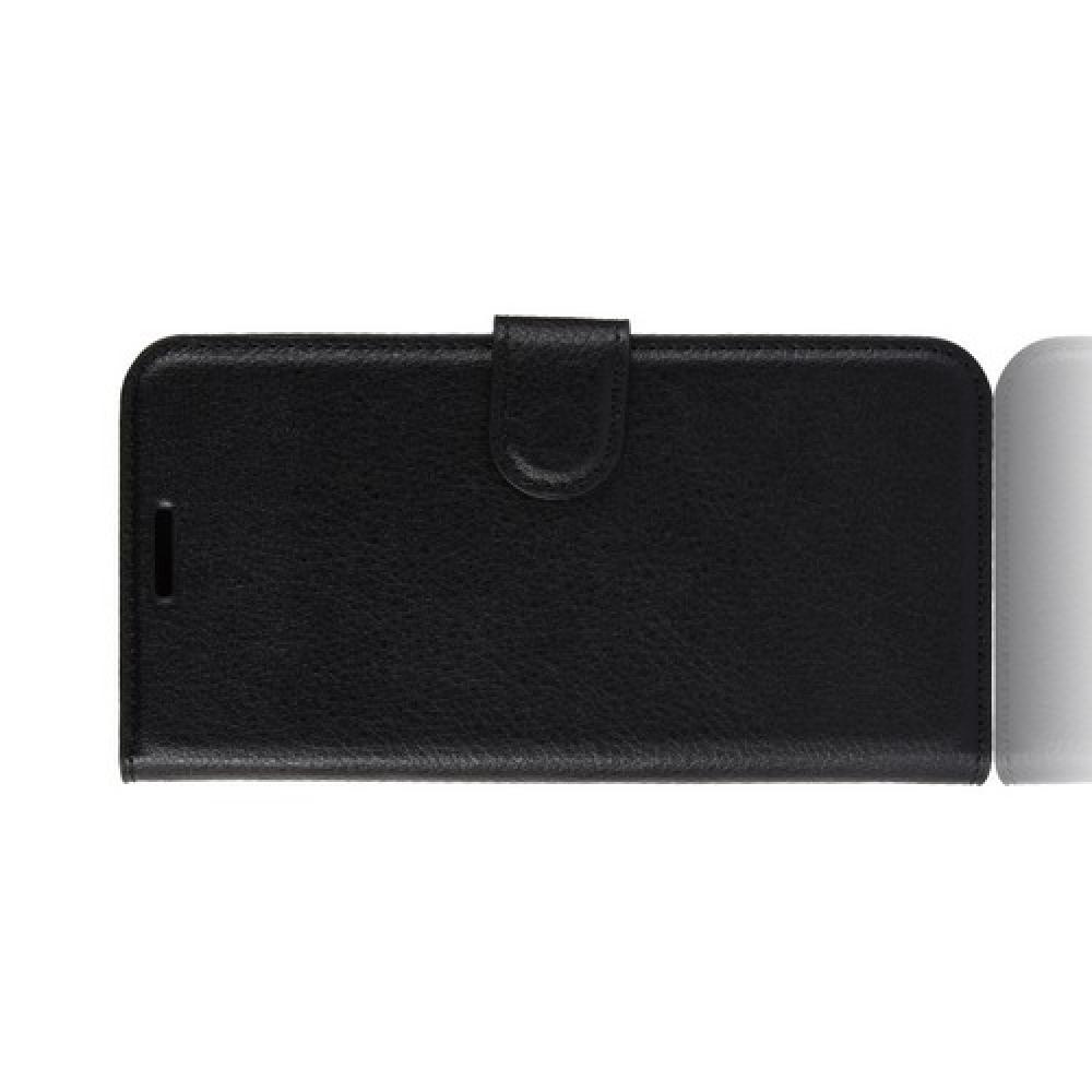 Флип чехол книжка с кошельком подставкой отделениями для карт и магнитной застежкой для Nokia 2.1 2018 Черный