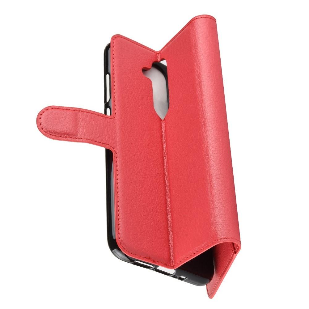 Флип чехол книжка с кошельком подставкой отделениями для карт и магнитной застежкой для Nokia 8.1 Красный