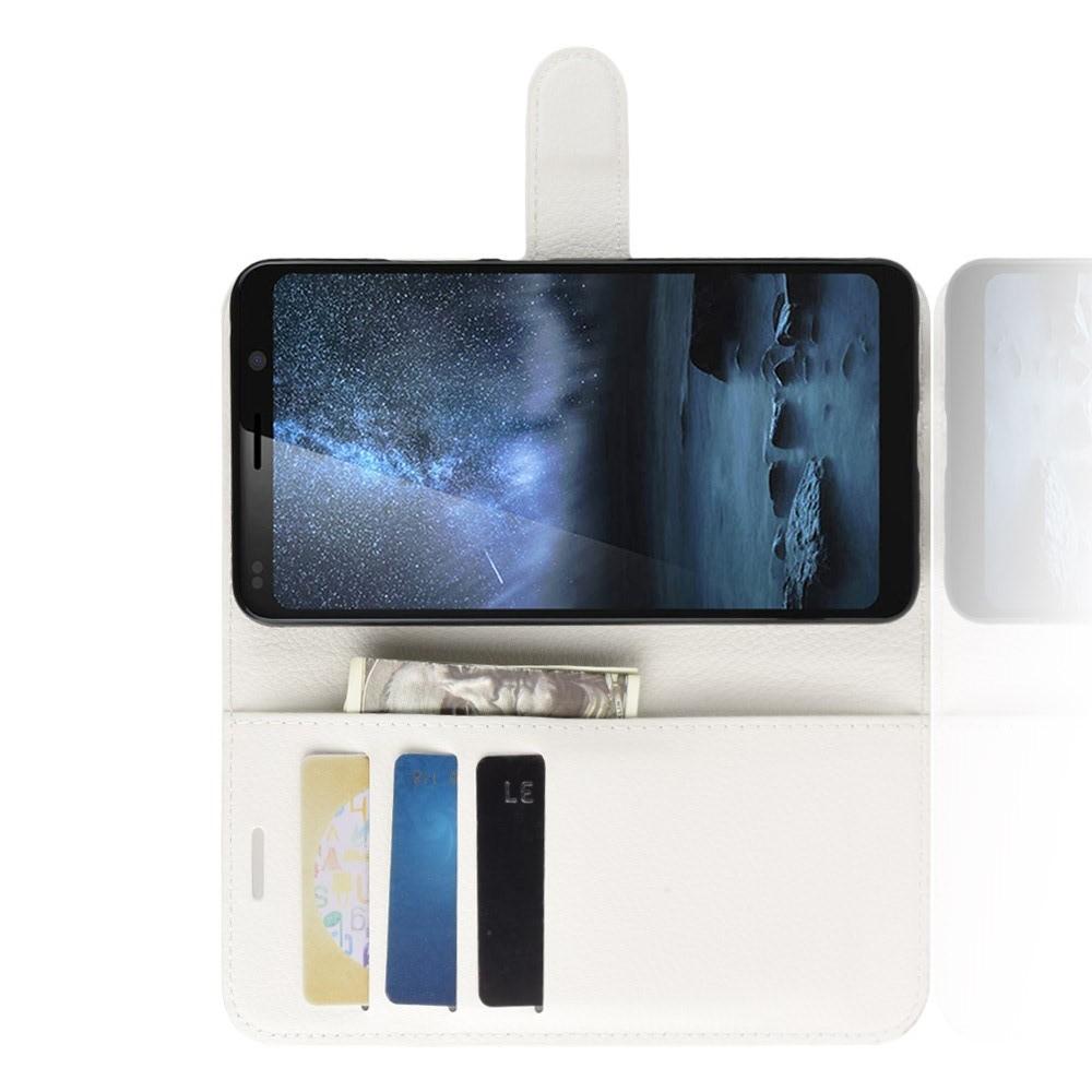Флип чехол книжка с кошельком подставкой отделениями для карт и магнитной застежкой для Nokia 9 PureView Белый