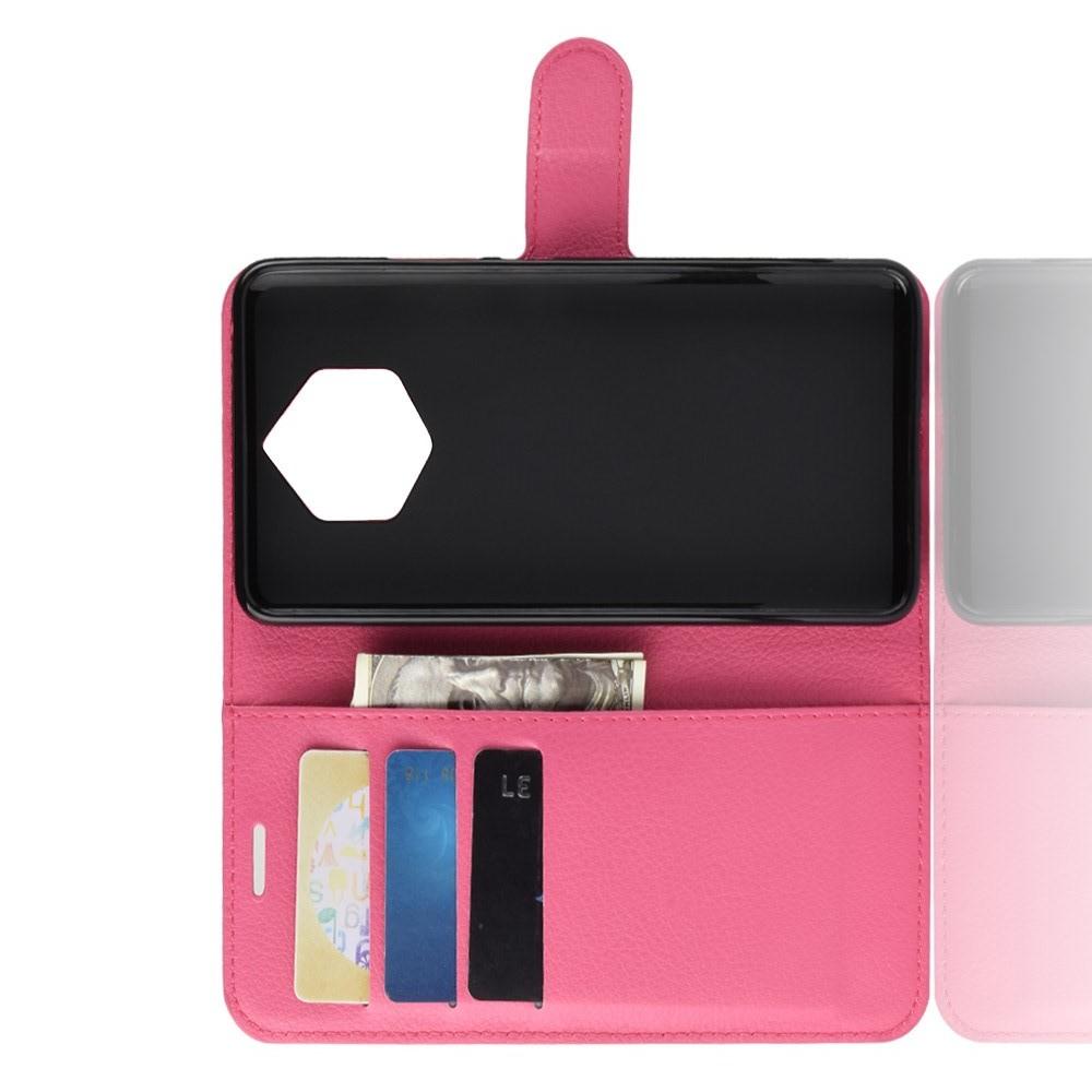 Флип чехол книжка с кошельком подставкой отделениями для карт и магнитной застежкой для Nokia 9 PureView Розовый