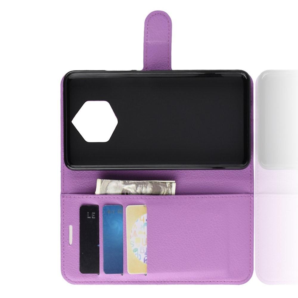 Флип чехол книжка с кошельком подставкой отделениями для карт и магнитной застежкой для Nokia 9 PureView Фиолетовый