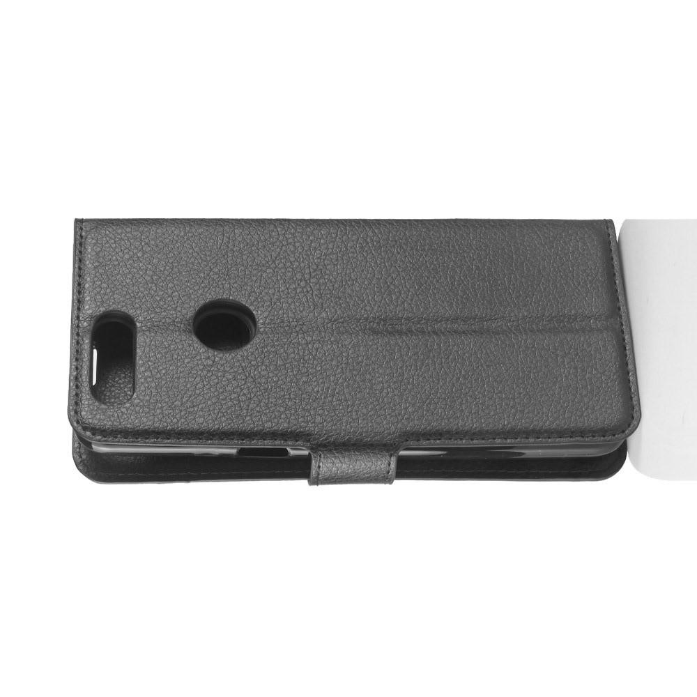 Флип чехол книжка с кошельком подставкой отделениями для карт и магнитной застежкой для OnePlus 5T Черный