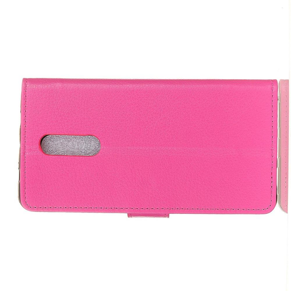 Флип чехол книжка с кошельком подставкой отделениями для карт и магнитной застежкой для OnePlus 7 Розовый