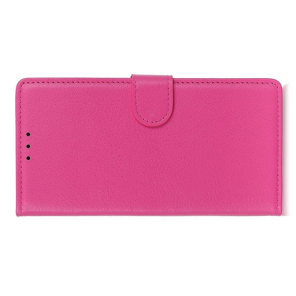 Флип чехол книжка с кошельком подставкой отделениями для карт и магнитной застежкой для OnePlus 7 Розовый
