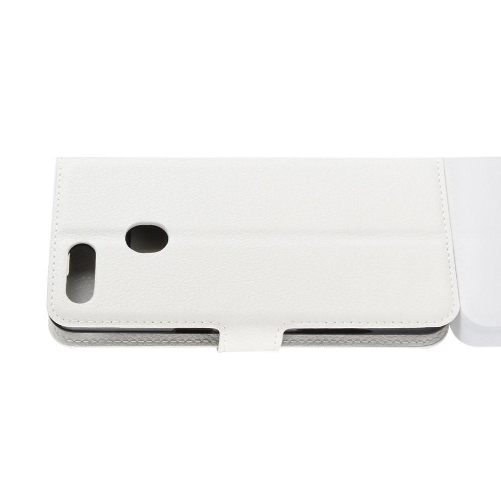 Флип чехол книжка с кошельком подставкой отделениями для карт и магнитной застежкой для OPPO A7 / AX7 Белый