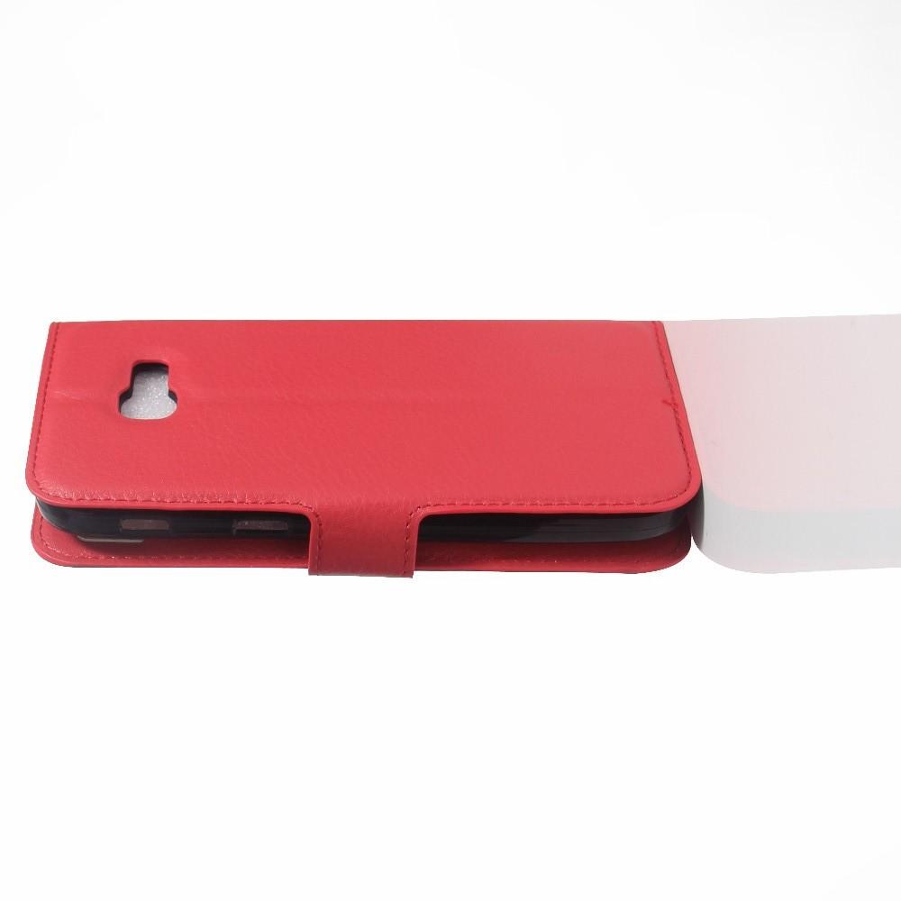Флип чехол книжка с кошельком подставкой отделениями для карт и магнитной застежкой для Samsung Galaxy A3 2017 SM-A320F Красный
