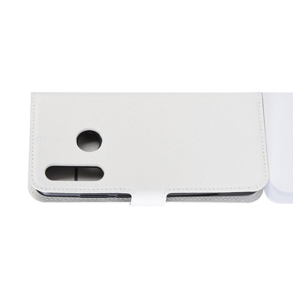 Флип чехол книжка с кошельком подставкой отделениями для карт и магнитной застежкой для Samsung Galaxy A60 Белый