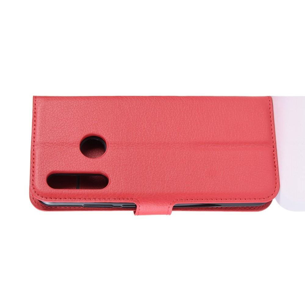 Флип чехол книжка с кошельком подставкой отделениями для карт и магнитной застежкой для Samsung Galaxy A60 Красный