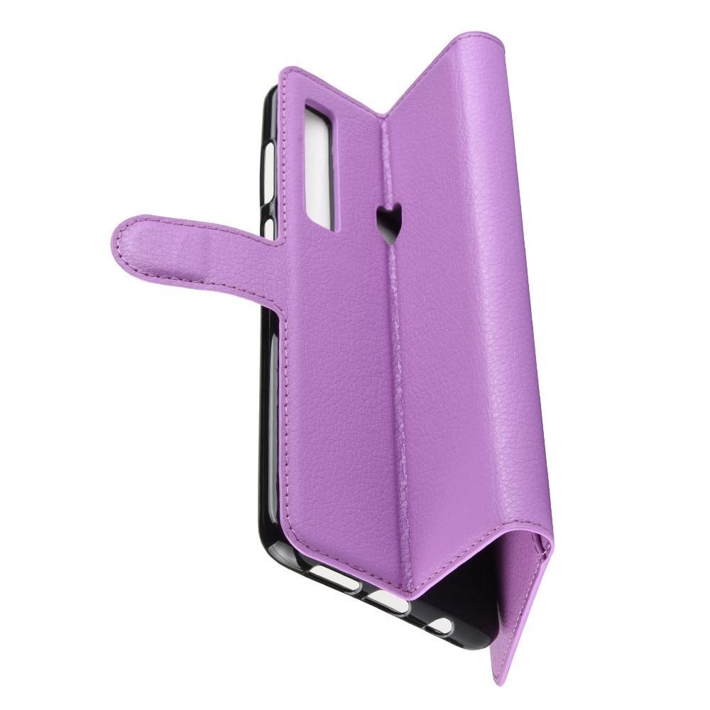 Флип чехол книжка с кошельком подставкой отделениями для карт и магнитной застежкой для Samsung Galaxy A9 2018 SM-A920F Фиолетовый