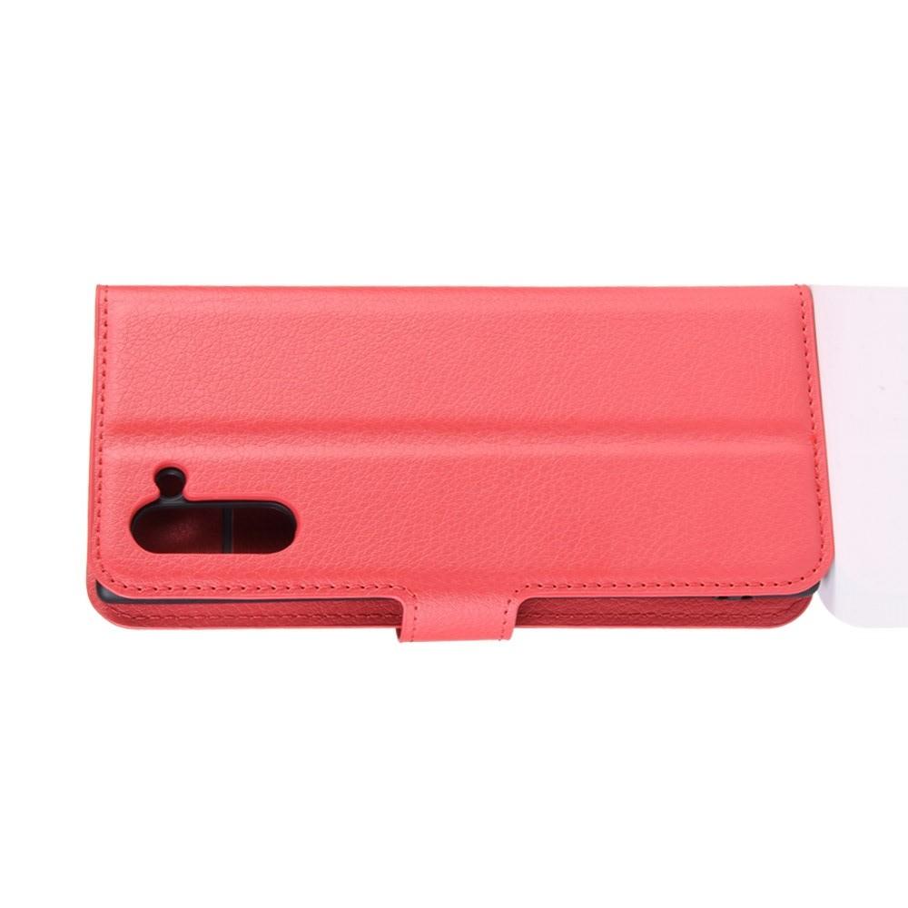 Флип чехол книжка с кошельком подставкой отделениями для карт и магнитной застежкой для Samsung Galaxy Note 10 Красный