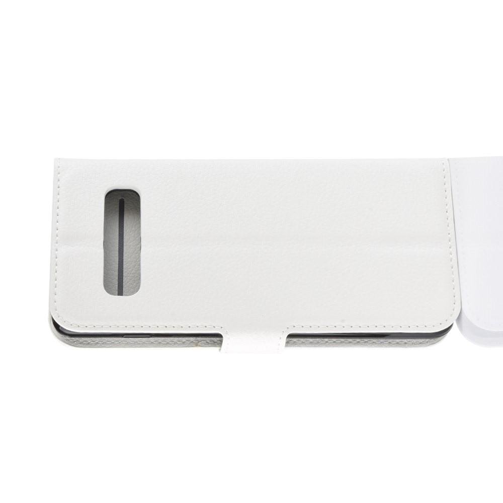 Флип чехол книжка с кошельком подставкой отделениями для карт и магнитной застежкой для Samsung Galaxy S10 Белый