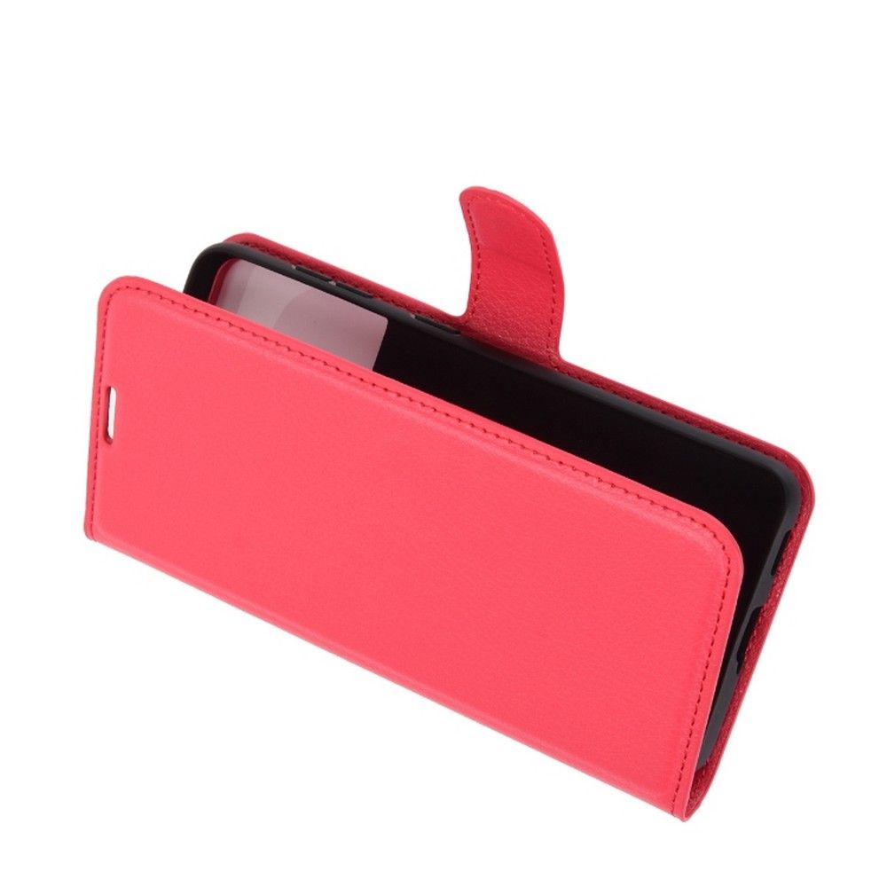Флип чехол книжка с кошельком подставкой отделениями для карт и магнитной застежкой для Samsung Galaxy S21 Красный