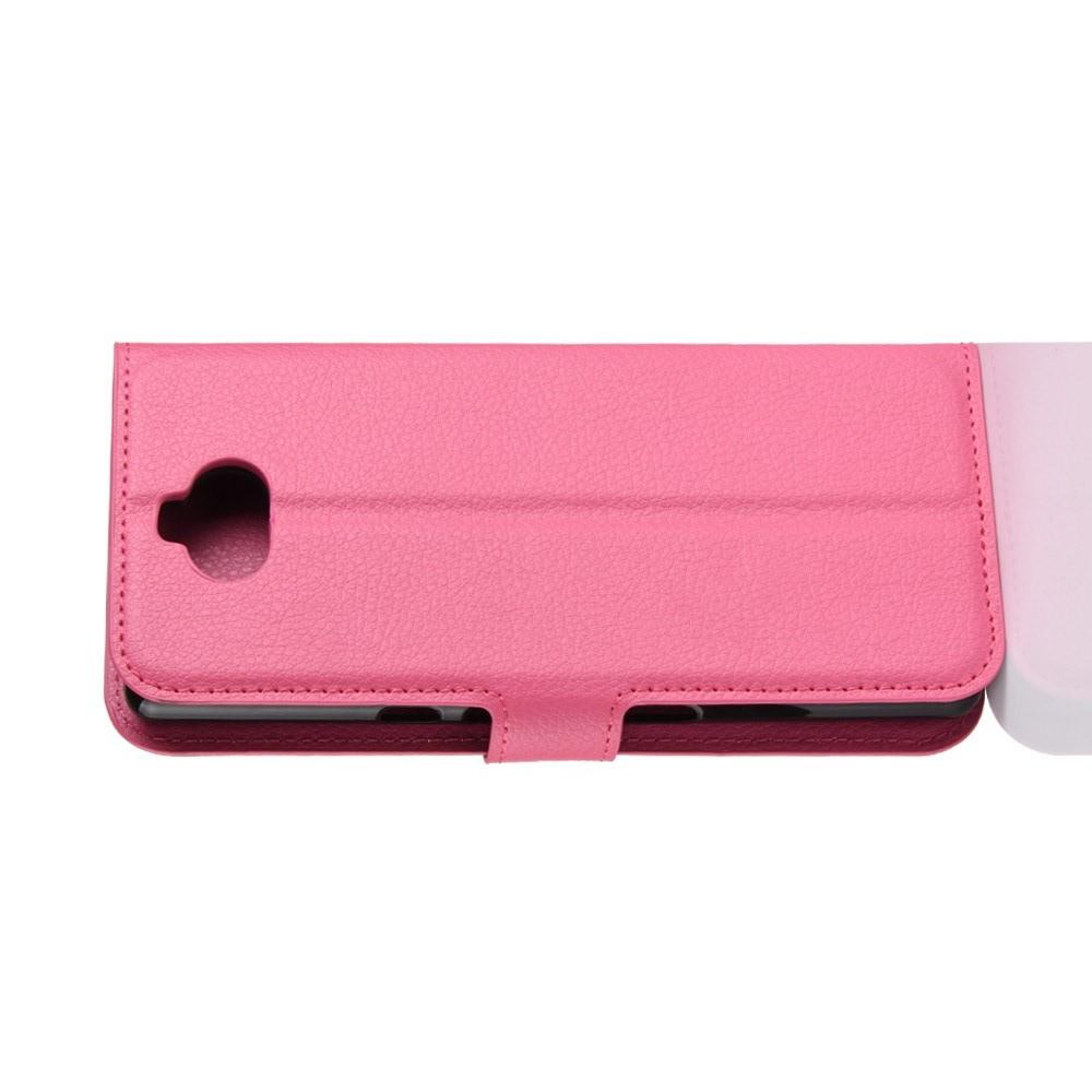 Флип чехол книжка с кошельком подставкой отделениями для карт и магнитной застежкой для Sony Xperia 10 Розовый