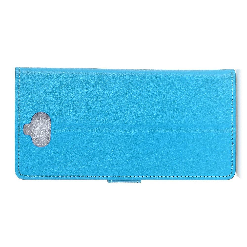 Флип чехол книжка с кошельком подставкой отделениями для карт и магнитной застежкой для Sony Xperia 20 Голубой