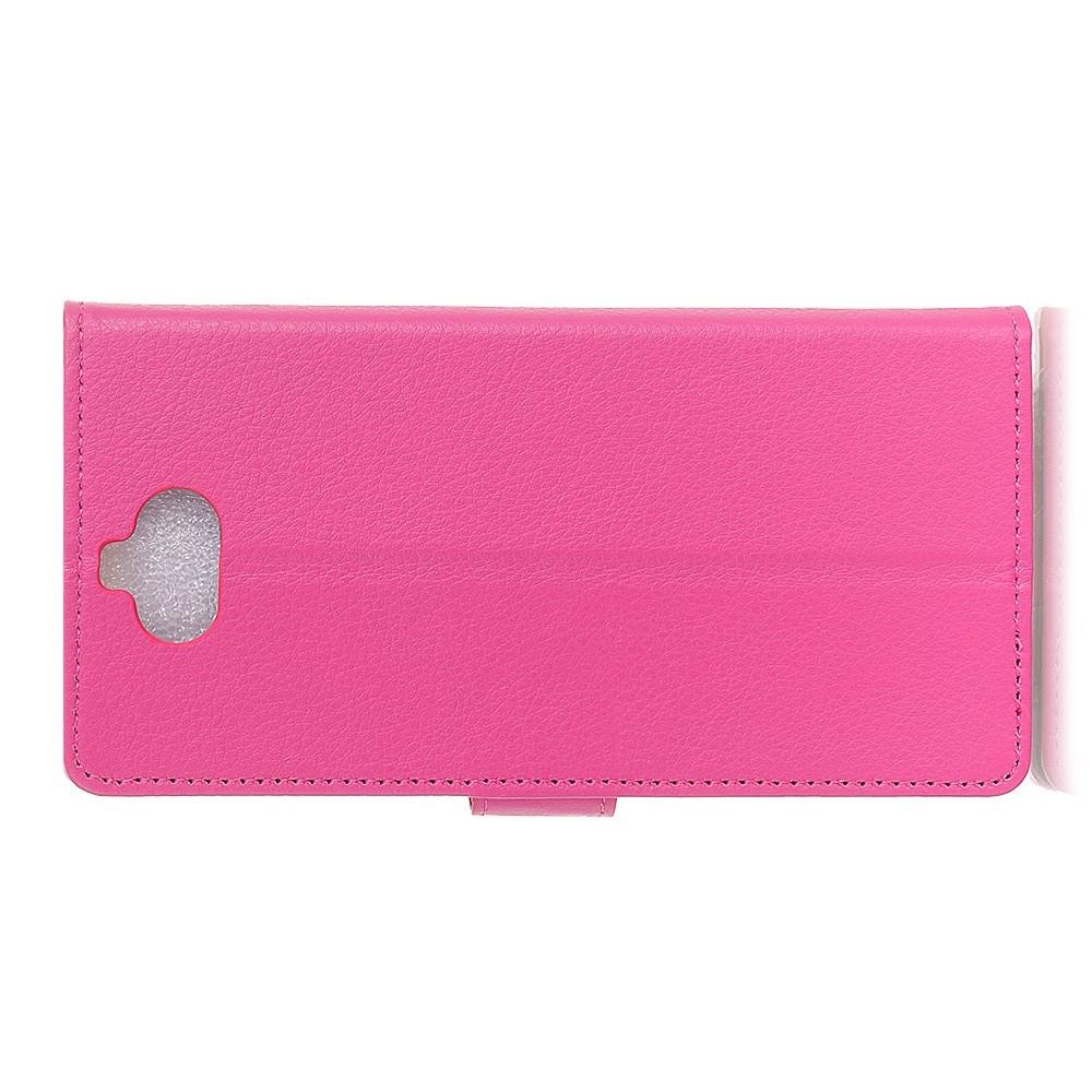Флип чехол книжка с кошельком подставкой отделениями для карт и магнитной застежкой для Sony Xperia 20 Розовый