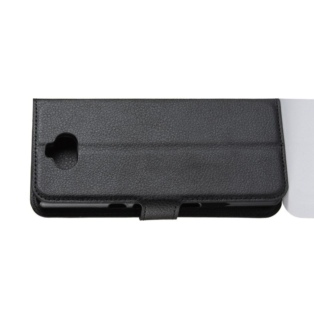 Флип чехол книжка с кошельком подставкой отделениями для карт и магнитной застежкой для Sony Xperia 10 Черный