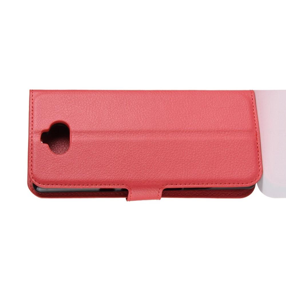 Флип чехол книжка с кошельком подставкой отделениями для карт и магнитной застежкой для Sony Xperia 10 Plus Красный