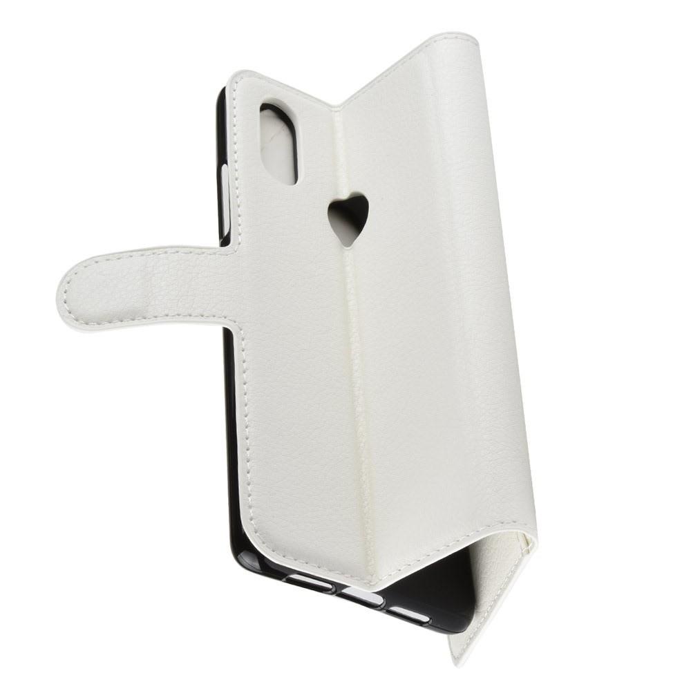 Флип чехол книжка с кошельком подставкой отделениями для карт и магнитной застежкой для Xiaomi Mi 8 SE Белый