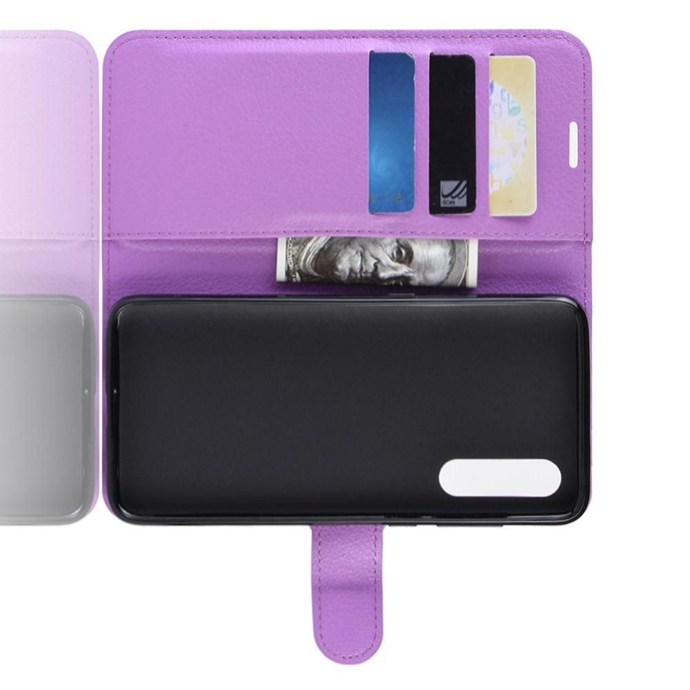 Флип чехол книжка с кошельком подставкой отделениями для карт и магнитной застежкой для Xiaomi Mi 9 SE Фиолетовый