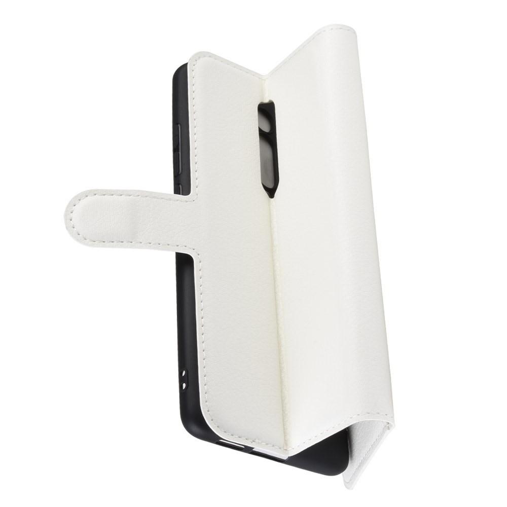 Флип чехол книжка с кошельком подставкой отделениями для карт и магнитной застежкой для Xiaomi Mi 9T Белый