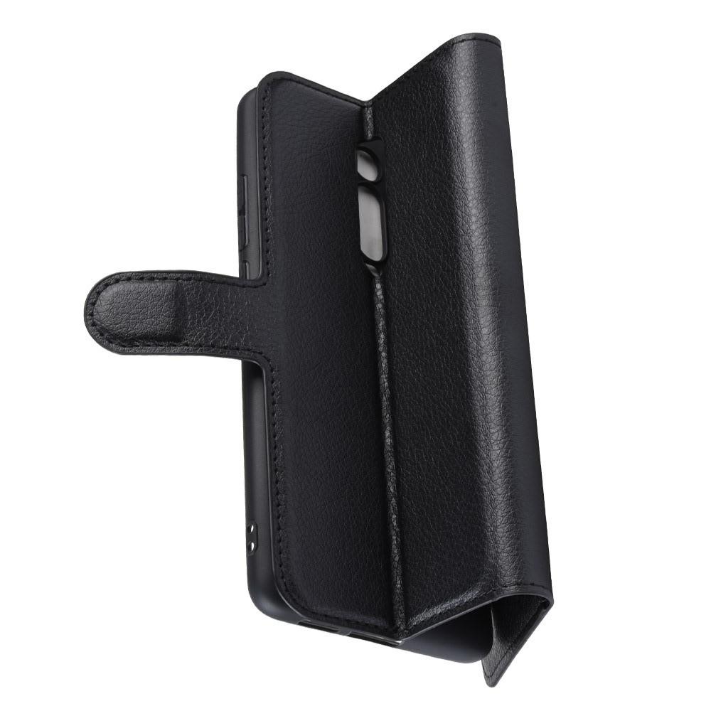 Флип чехол книжка с кошельком подставкой отделениями для карт и магнитной застежкой для Xiaomi Mi 9T Черный